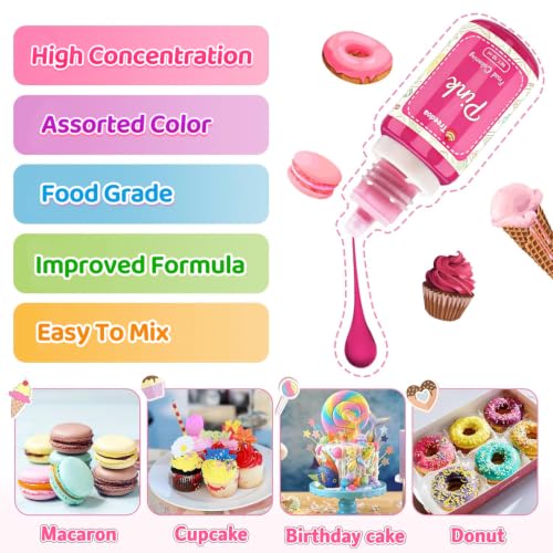 Image of Food Coloring Liquid Set,12 Colors x10ml Food Grade Vibrant Food Dye Concentrated Liquid Coloring for Cake Decorating,Baking,Easter Eggs,Fondant,Icing,Slime Making DIY Supplies Kit-0.35 Fl. oz /Bottles