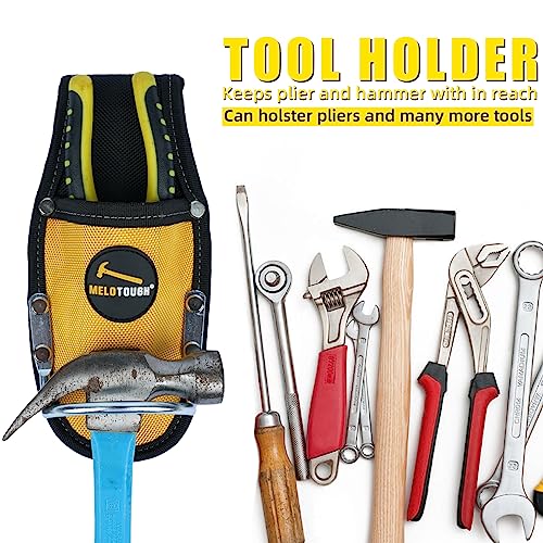 Image of MELOTOUGH Plier Holster Tool Holder and Heavy Duty Steel Loop Hammer Holder for Tool Belt Work Organizer Pocket Durable and Compact Tool Holder for Construction,Electrician