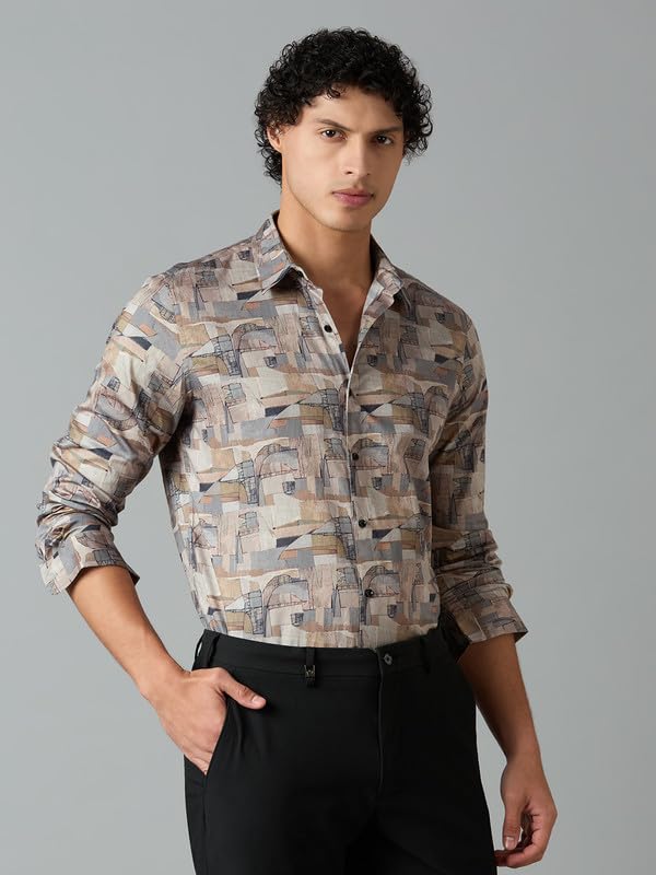Image of MARK & ALBERT Men's Slim Fit Cotton Formal Shirt