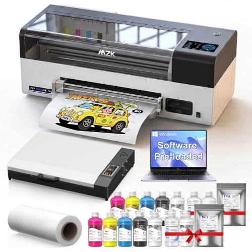 Image of MZK 14'' F1080 A3 Plus DTF Printer with Oven&Laptop,One-Click Printhead Moisturizing+24 /7 Auto-Cleaning+White Circulation+Ink Anti-Clog Design,5 inch Smartscreen,2X Speed vs L1800,2-Year Ink Included