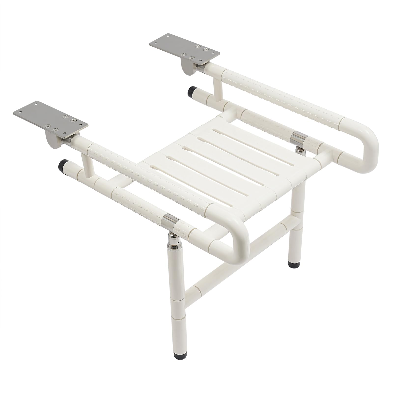 XUANIIIL Folding Shower Seat Wall Mounted, 440lb Load-Bearing Fold Down Foldable Shower Bench Chair, for Inside Elderly, Pregnant Women