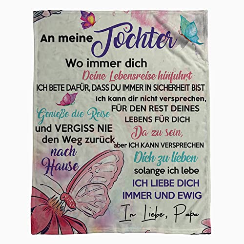 Kuscheldecke Personalisierte Decke Geschenk An menie Tochter Von Papa,Vater Zu Tochter Decke,Positiv Ermutigen Wohndecke Tagesdecke Für Couch Bett TV-Decke Geburtstag,Vater zu Tochter F,150*220CM Cover