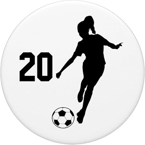 Miniatura 3 de Número 20, #20, regalos de fútbol para mujeres, niñas, adolescentes, PopSockets agarre y soporte para teléfonos y tabletas