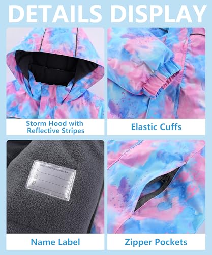 Image of M2C Boys Girls 2-Piece Snowsuit Thicken Patterned Ski Jackets and Pants