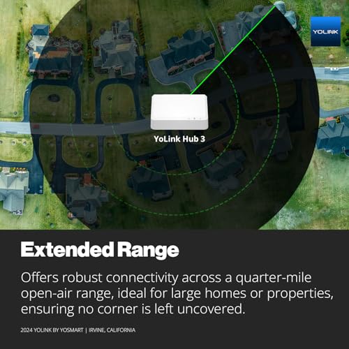 Image of YoLink Hub 3 Smart Home Gateway: 4G LTE Cellular ($6.99 Monthly Fee), WiFi, Ethernet, Battery Backup Seamless Plug & Play Installation, Ideal for Remote & Urban Residences, 1 /4 Mile Extended Range