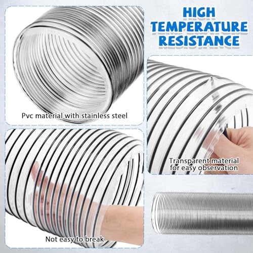Image of Amylove 6 inch x 10' Lawn Vacuum Hose Flexible Duct Hose Long PVC Dust Collection Hose with 4 Stainless Steel Hose Clamps Puncture Resistant Fume Dust Collector Hose for Vacuums Cleaner Collection System