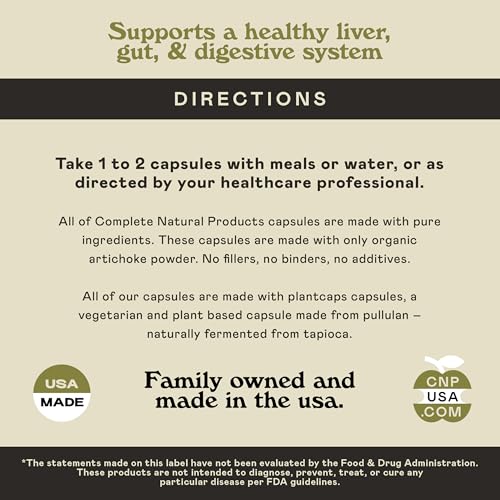 Complete Natural Products Organic Artichoke Capsules