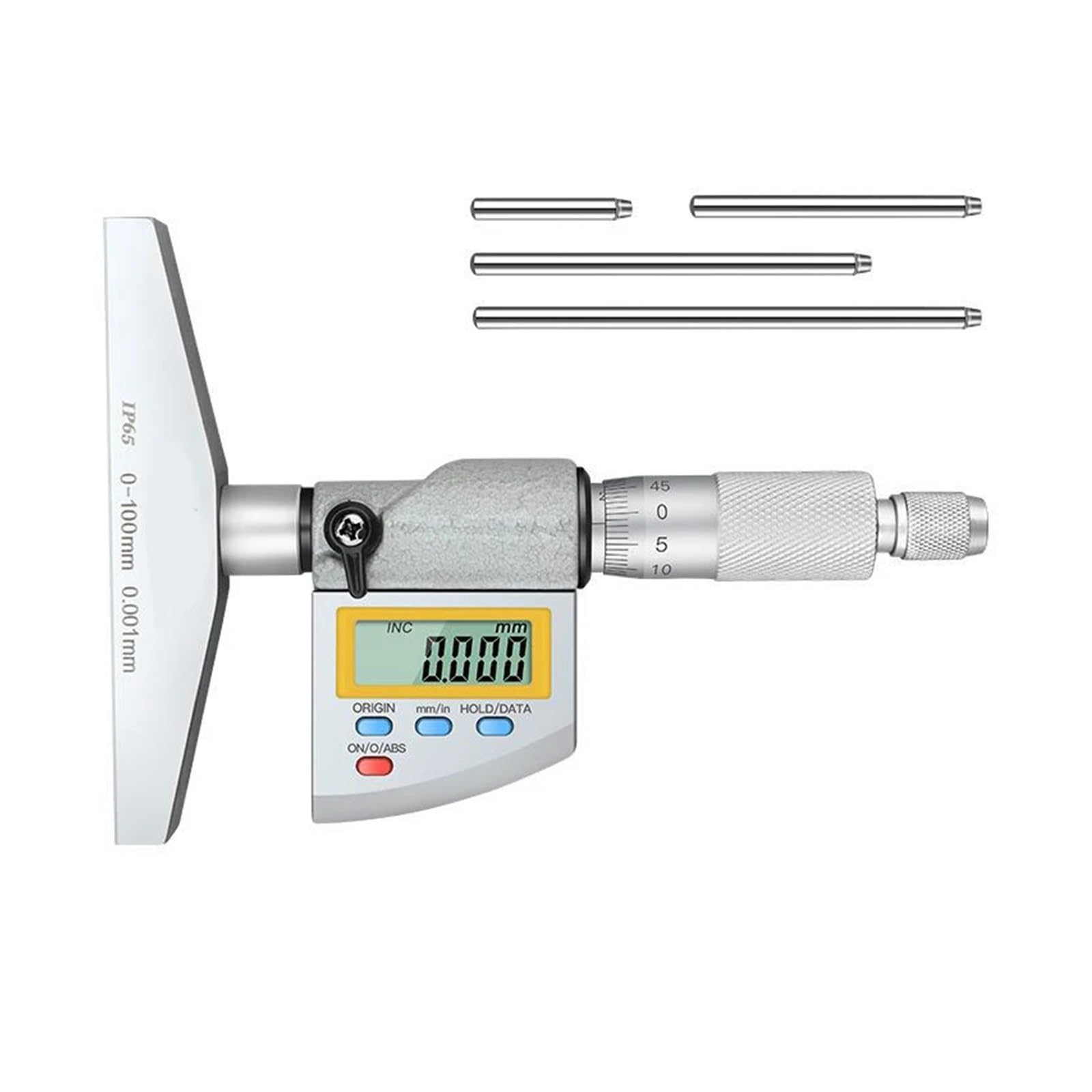 Micrómetro de Profundidad Digital de Nivel IP65 de 0 a 100 mm Micrómetro de Profundidad electrónico de 0,001 mm Micrómetro de Profundidad de Calibre micrométrico for maquinistas