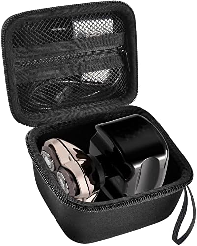Case Compatible with Skull Shaver Electric Pitbull Pro Razor, Hard Travel Rotary Men Head Shavers Beard Trimmer Storage Bag with Zipper Mesh Pocket for Mustache Grooming Kit,Black-Only Box