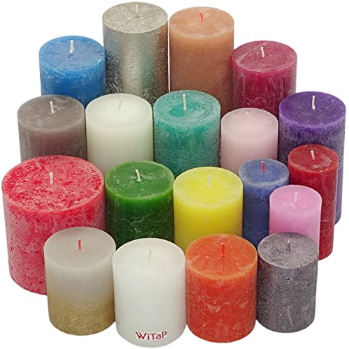 6 kg Rustic Stumpenkerzen durchgefärbt Rustik Qualität Kerzen Set...