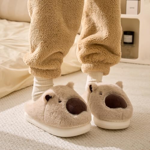 Capybara Slippers for Women and Men, Plush Cozy Warm Soft Animal Indoor/Outdoor Slippers3