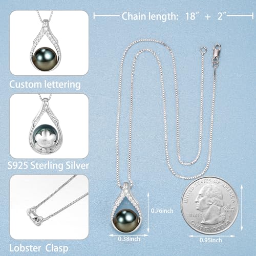 Gifts Anniversary for Wife Women, Tahitian Black Pearl Necklaces,Mothers Day gifts for mom wife Mom Girlfriend Her Birthday day gifts Christmas day gifts Valentine's Day for her Jewelry Gifts - Image 5