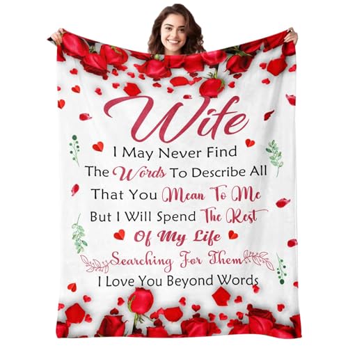 Lavua Mothers Day Blanket Gifts for Wife from Husband - Anniversary Wedding Gift for Women - Wives...
