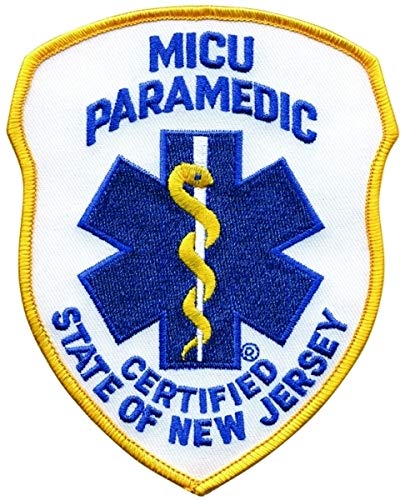 State of New Jersey MICU Paramedic Certified - Shoulder Patch, Royal/White, 4x5