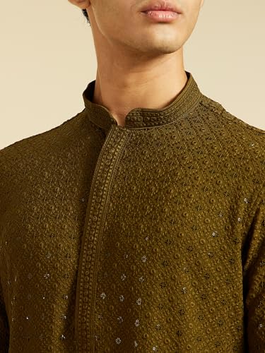 Image of DIWAS BY MANYAVAR Men's Viscose Embroidered|Sequined Kurta (1pc)