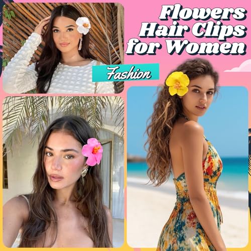 Pinzas para el cabello flor hawaiana 5 piezas miniatura 4