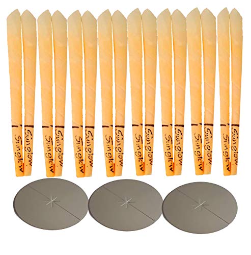 Ceras Oreja Cónico Sunglow con Filtro Incl. Manual y Schutzscheiben Wellness Velas para Oídos - 16er Set