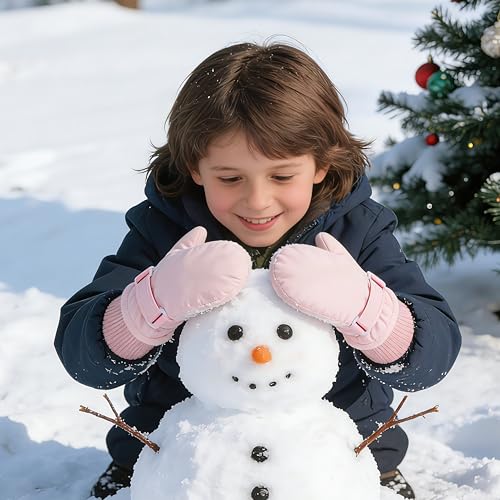 Image of Urban Virgin Toddler Waterproof Outdoor Infant Mittens Baby Winter Gloves Dino Cuffed Warm Fleeced Kids Ski Gloves For Teens