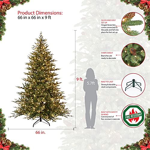Puleo International 909-BFT-90C10 9 Foot Pre-Lit Balsam Fir Artificial Christmas Tree thumb #2