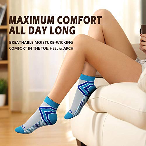 Image of NEWZILL Ankle Compression Socks for Men & Women, Cushioned Low Cut Compression Running Socks with Ankle Support