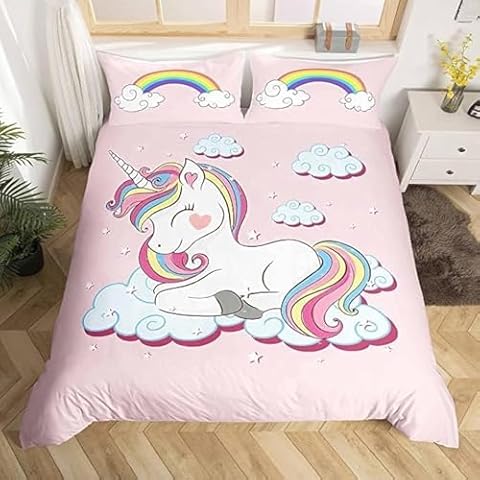 Homemissing Unicorn Bedding Set for Kids Cover