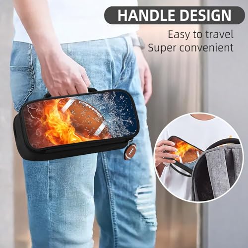 Image of American Football Pencil Case for Boys - Large Pencil Pouch for Boys with Zipper Compartments & Handle - Big Capacity Pen Organizer Box Bag for Kids Teens School Supplies