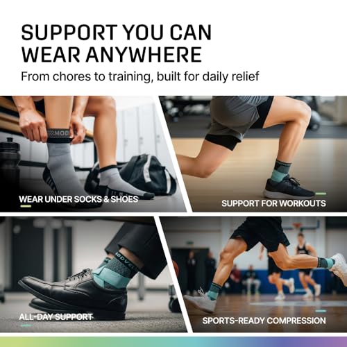 Image of Modvel Foot & Ankle Brace Socks with Adjustable Support Strap - Compression Sleeve for Sprained Ankle, Plantar Fasciitis Relief Tendonitis & Arthritis, Stabilizing Foot & Ankle Support for Women & Men