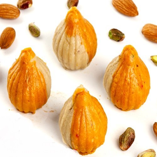 Ghasitaram Gifts Indian Sweets - Sugarfree Mango Twin Kaju Modaks 800 gms