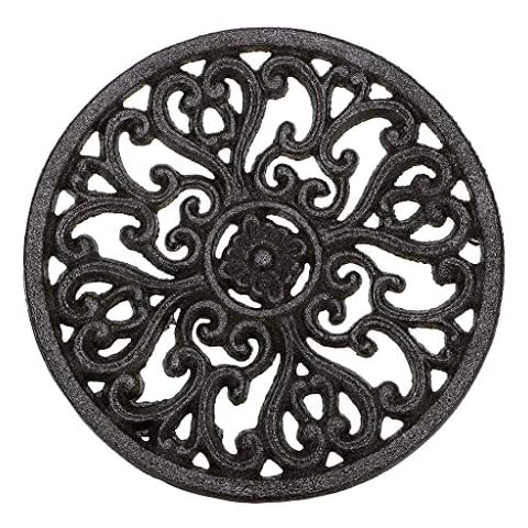 Sumnacon Cast Iron Trivet Decorative Round Trivet Mat Hot Pot Holder Pads Cover