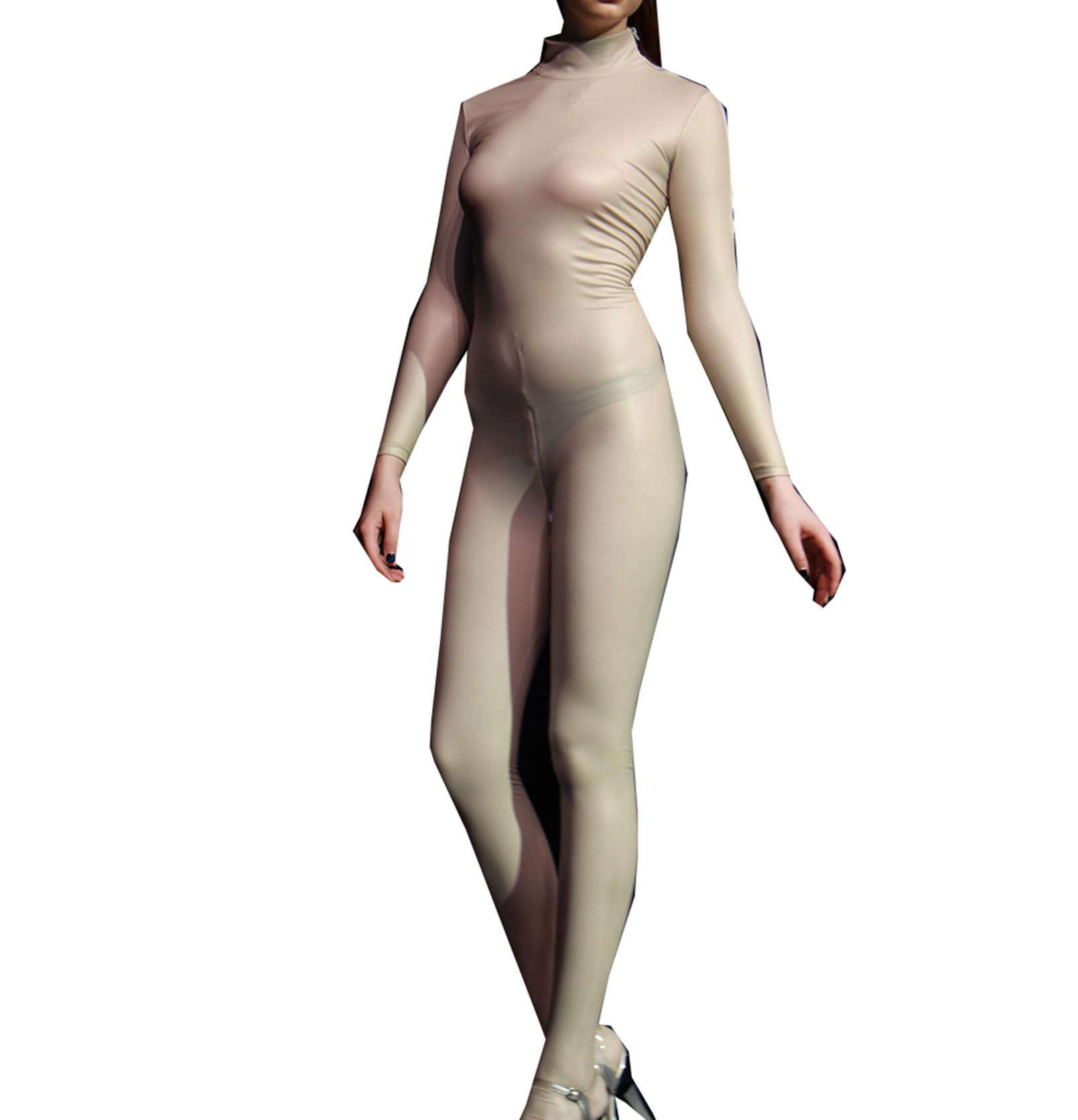 Générique Femmes Sexy Ammoniac Au Latex Mise en Forme du Corps Combinaison Loisirs Fermeture Éclair Coupe Ajustée Combinaison Discothèque Scène Montrer Vêtements