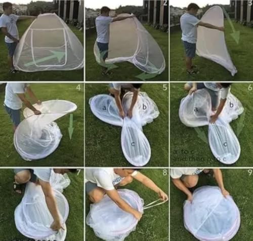Image of Double Bed Mosquito Net /Machhardani 6.5 x 6.5 Feet with Foldable Steel Frame | Polyester Adults Mosquito Net for Family Sleeping | High Durability, Foldable, Tent Shape Mosquito Net (Blue)