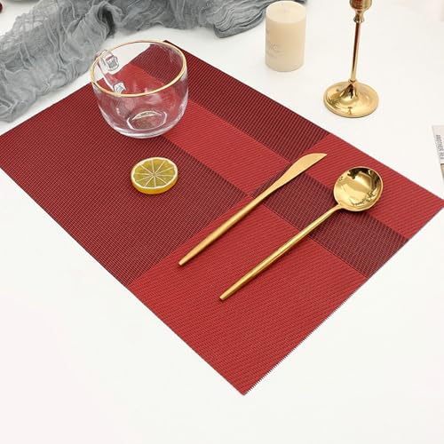 Set de table rouge vintage en maillage de qualité supérieure - 2