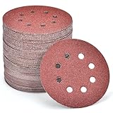 JOYSAL 104 Pezzi Dischi Abrasivi 125mm, 40/60/80/120/180/240/320/400/600 Grana 8 Fori Set di Dischi Abrasivi per Levigatrici Rotorbitali