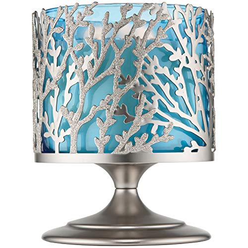 Bath and Body Works Silver Coral Pedestal 3 Wick Candle Holder