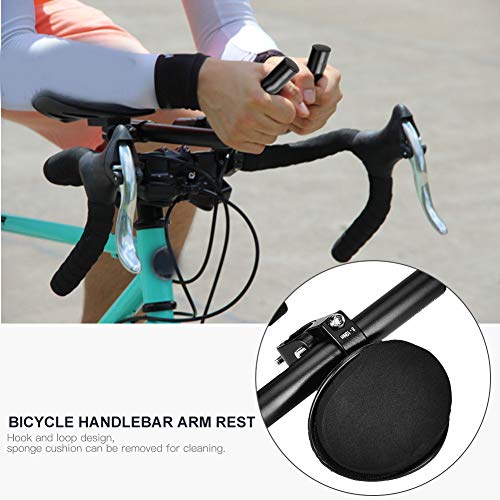 Bicycle Aero Bars, Aluminum Alloy Bike Armrest Handlebars Arm Rest Clip TT Handlebar for Triathlon Time Bicycle Cycling Aerobars Suitable for Mountain Bike and Road Bike