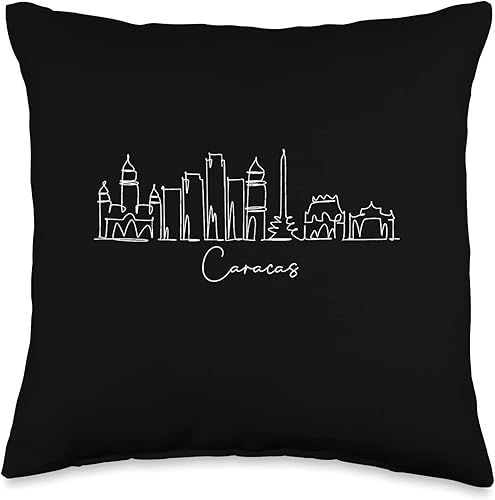 Miniatura 4 de Home town Venezuela Caracas City Skyline Almohada de 18 x 18 pulgadas multicolor