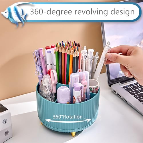 suniya-Desk-Organizer-Pen-Holder-For-Desk-Pencil-Holder-5-Slots-360-Degree-Rotating-Desk-Organizer-Cute-Pencil-Cup-Pot-For-Office-School-Home-Art-SupplyWhite