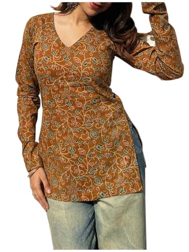 Image of ANNI Designer Cotton Short Kurti for Women | Stylish Kurti | Short Kurti Top | Casual Kurta for Women | Comfortable Cotton Kurtis for Womens
