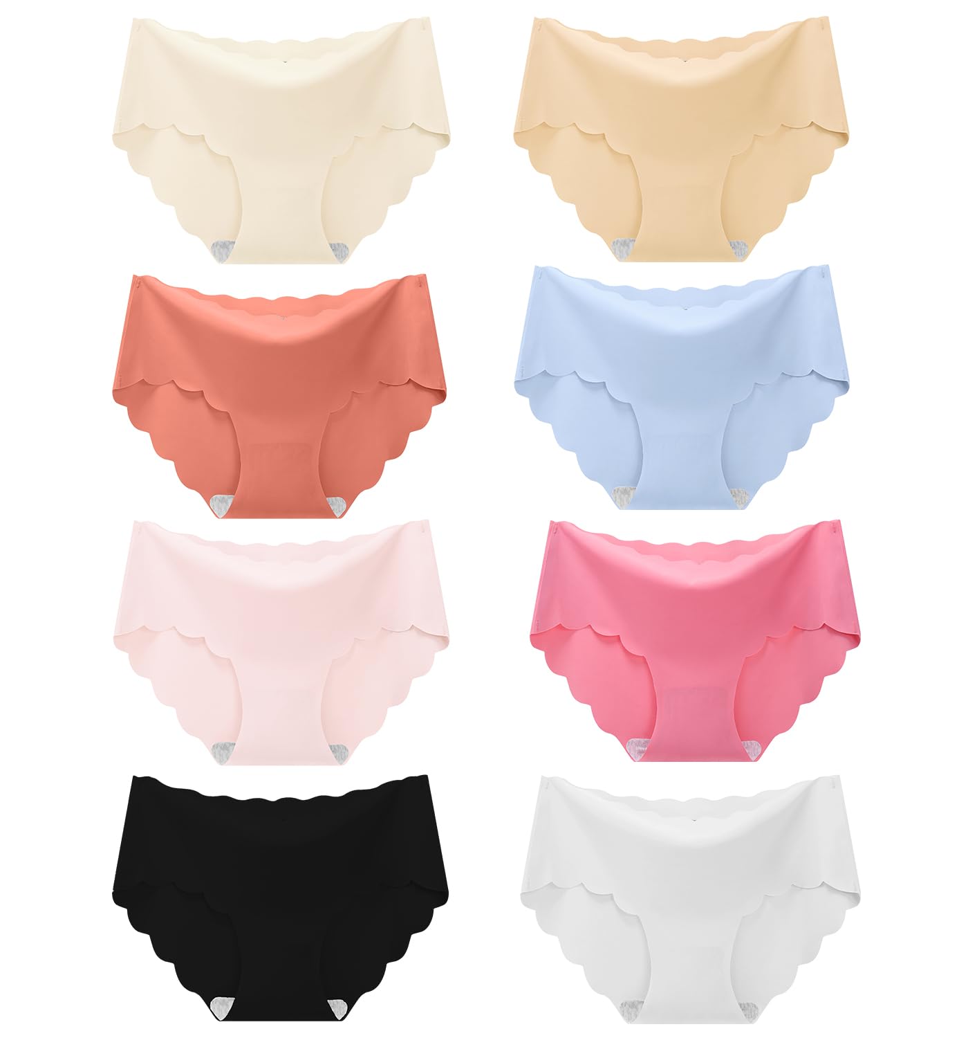 Demifill Teen Girls Seamless Underwear Tagless No Show Panties for Teens Pack of 8 Multipack