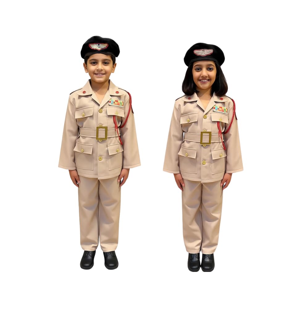 UAE Police Officer Costume – Premium Brown Unisex Set for Kids