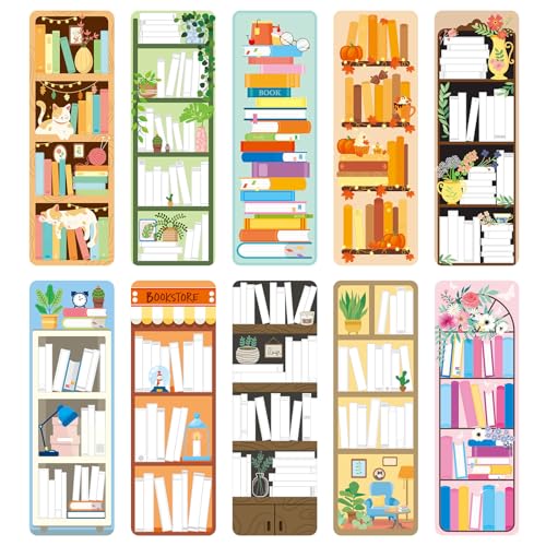 JSRQT 30 Piezas Marcadores de Página Lectura Diseño Estantería Marcapaginas Libro Tarjetas Biblioteca para Amantes los Registro Suministros