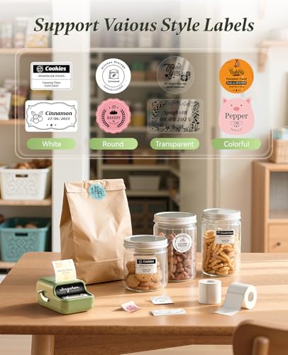 Image of NIIMBOT B21 Label Maker, Bluetooth Thermal Label Printer, 2 Inch Portable Inkless Label Makers for Home /Office /Business, with 1 Pack 50x30mm White Label, Compatible with Android, iOS & Windows (Green) | Versatile app with 120 characters and over 1600 symbols, label width 20-50 mm