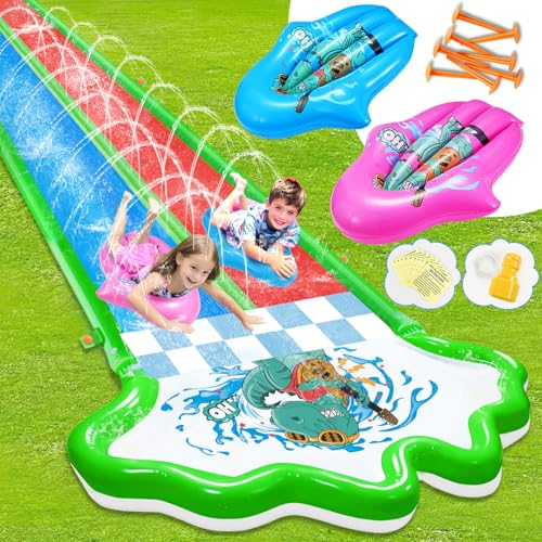 Slip and Water Slide with 2 Bodyboards-Slip Slides 20ft Heavy Dut...
