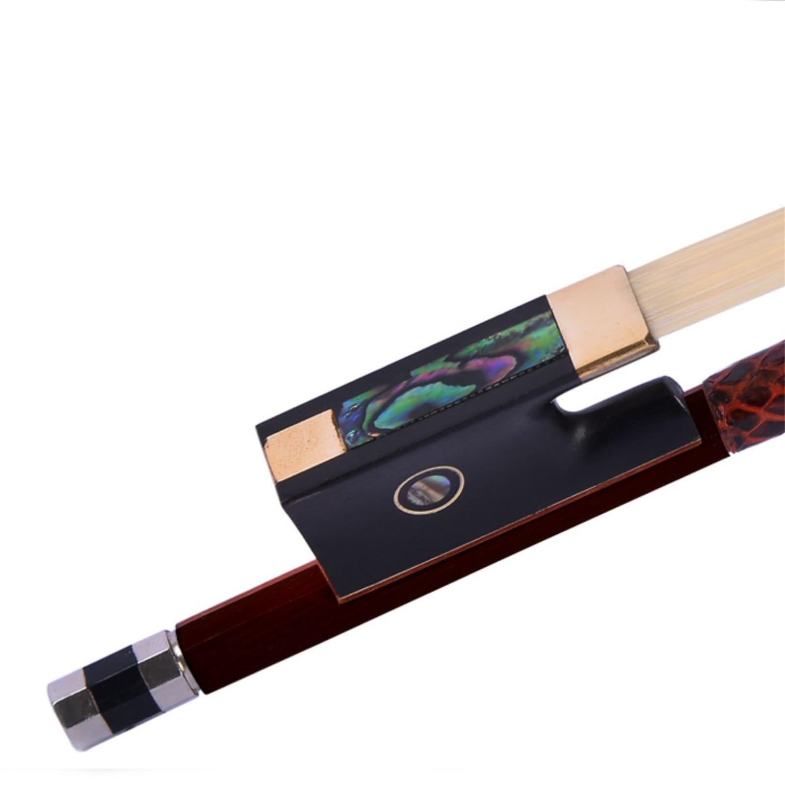 smyczek Skrzypiec Dla Dorosłych Łuk skrzypcowy z zielonego drzewa sandałowego pręt łukowy specjalne akcesoria do rysowania łuku(Viola green sandalwood)