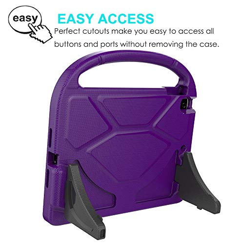 Image of iPad 9.7 2018 /2017 / Air 1 /2 / Pro 9.7 Case for Kids - SUPLIK Duable Shockproof Protective Handle Bumper Stand Cover with Screen Protector for iPad 9.7 inch 5th /6th Generation, Purple