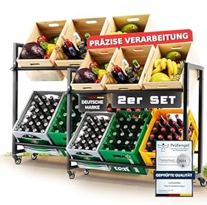 KARASTEIN Premium Getränkekistenregal für 6 Kisten 2er Set