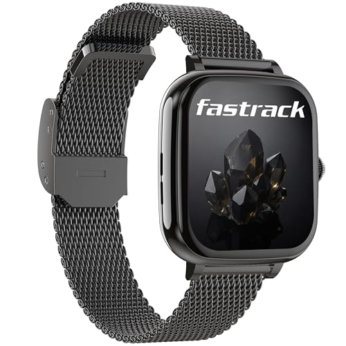 Image of Fastrack Noir Rizz Women Smart Watch with 1.72 inch inch Ultra HD Display,Womens Health,AI Watchface & AI Chat,Functional Crown,24 /7 Health Suite,BT Calling,IP68,Additional Silicone Strap,Games - Black