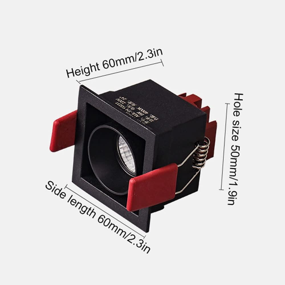 4PCS 5W LED Ultra Bright Recessed Rectangle Downlights Modern Aluminum Ceiling Panel Light Commercial Supermarket Window Indoor Lighting Spotlight Baffle Trim CRI 97