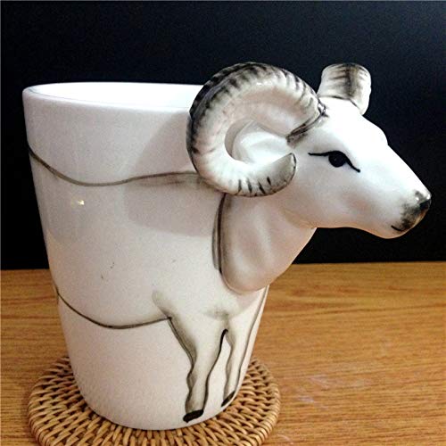 baporee Tier Tasse 3D Keramik Becher Kaffeetasse 301-400ml Ziege Cover