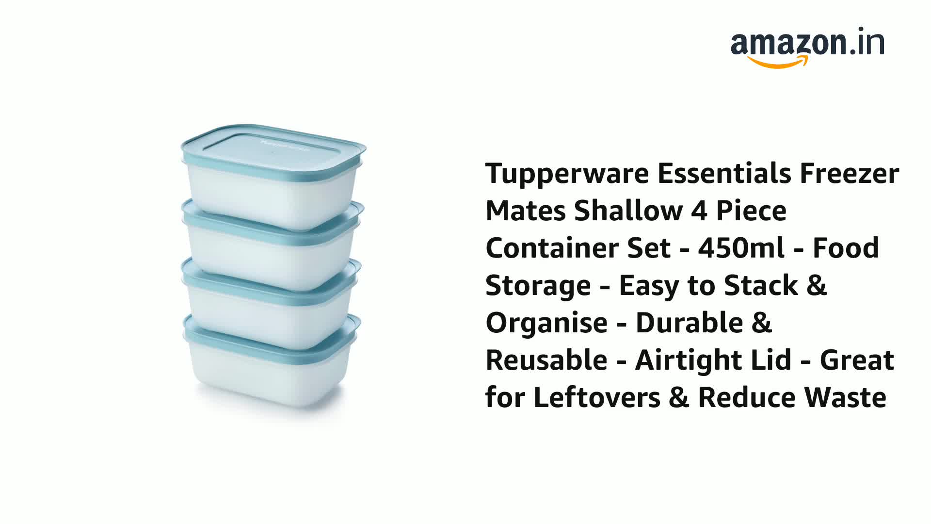 Buy Tupperware Plastic Essentials Freezer Mates Shallow 4 Piece